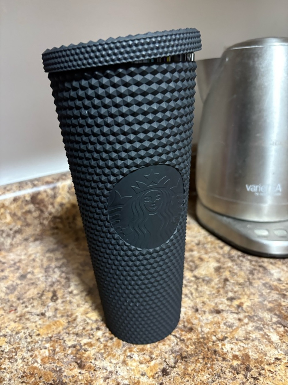 Starbucks black matte studded cup